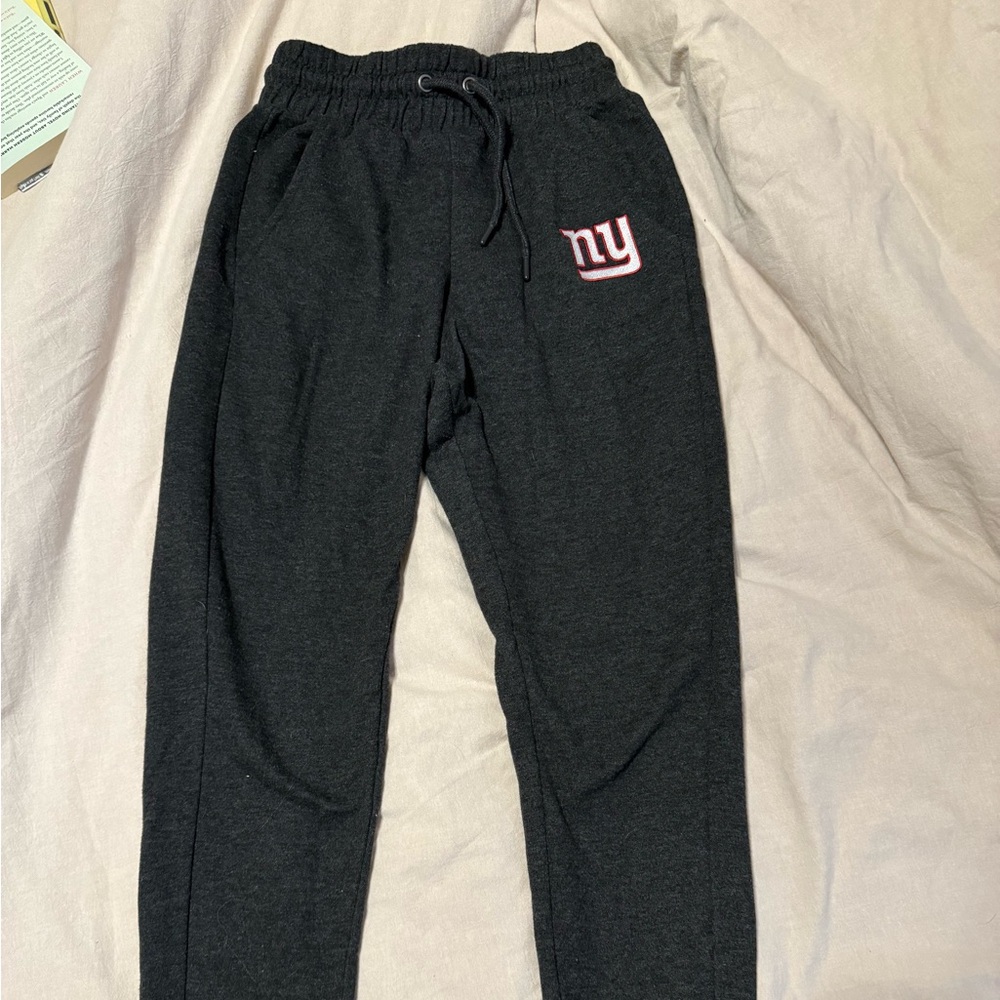 Antigua Black Track Pants with White and Red NY Logo